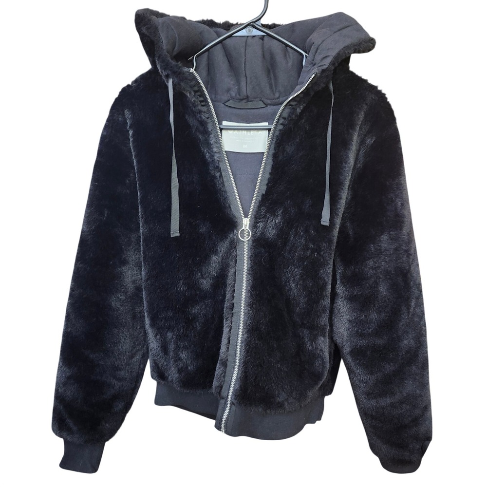 Athleta Ritual Super Soft Faux Fur Hooded Jacket Full-zip Womens M Gorpcore